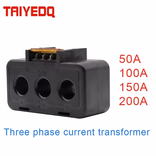 DIN Rail Type Three Phase Current Transformer 50/5A 100/5A 200/5A 